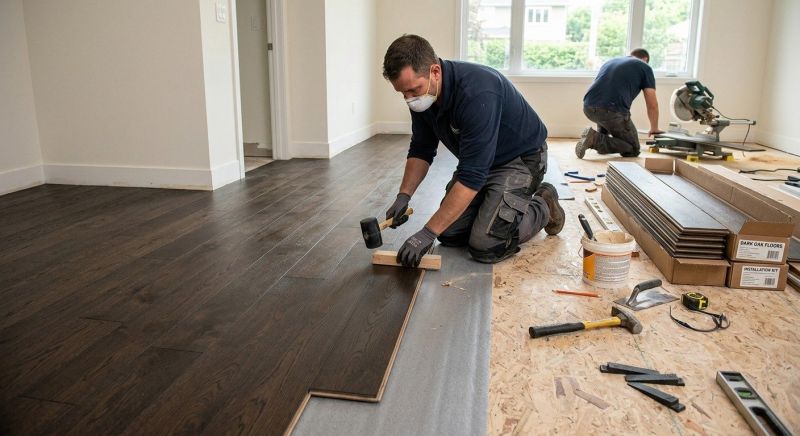 Dark Wood Floor Installation in Tampa, FL